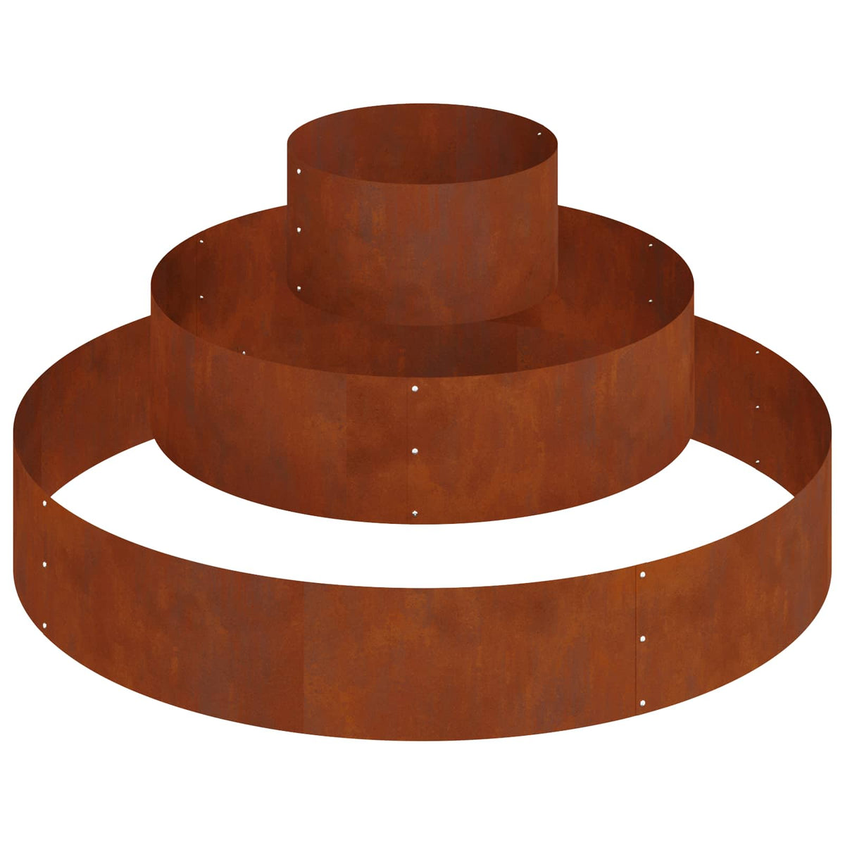 Cache-Pot De Jardin Rouillé 120 X 120 X 20 Cm Acier Patiné