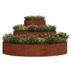 Cache-Pot De Jardin Rouillé 120 X 120 X 20 Cm Acier Patiné