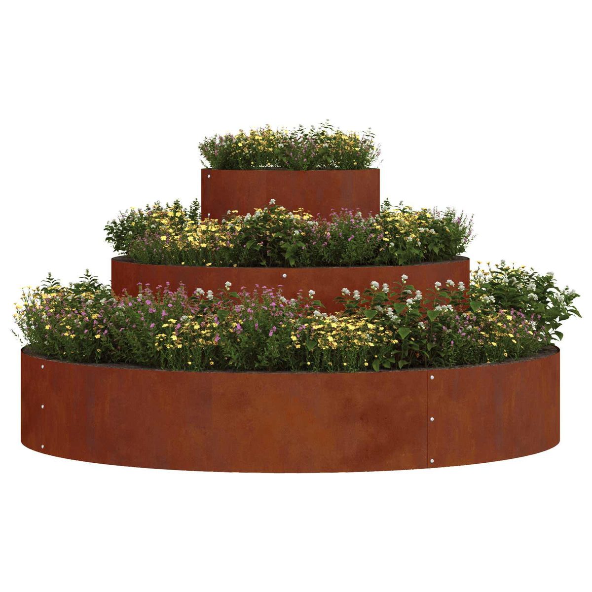 Cache-Pot De Jardin Rouillé 120 X 120 X 20 Cm Acier Patiné