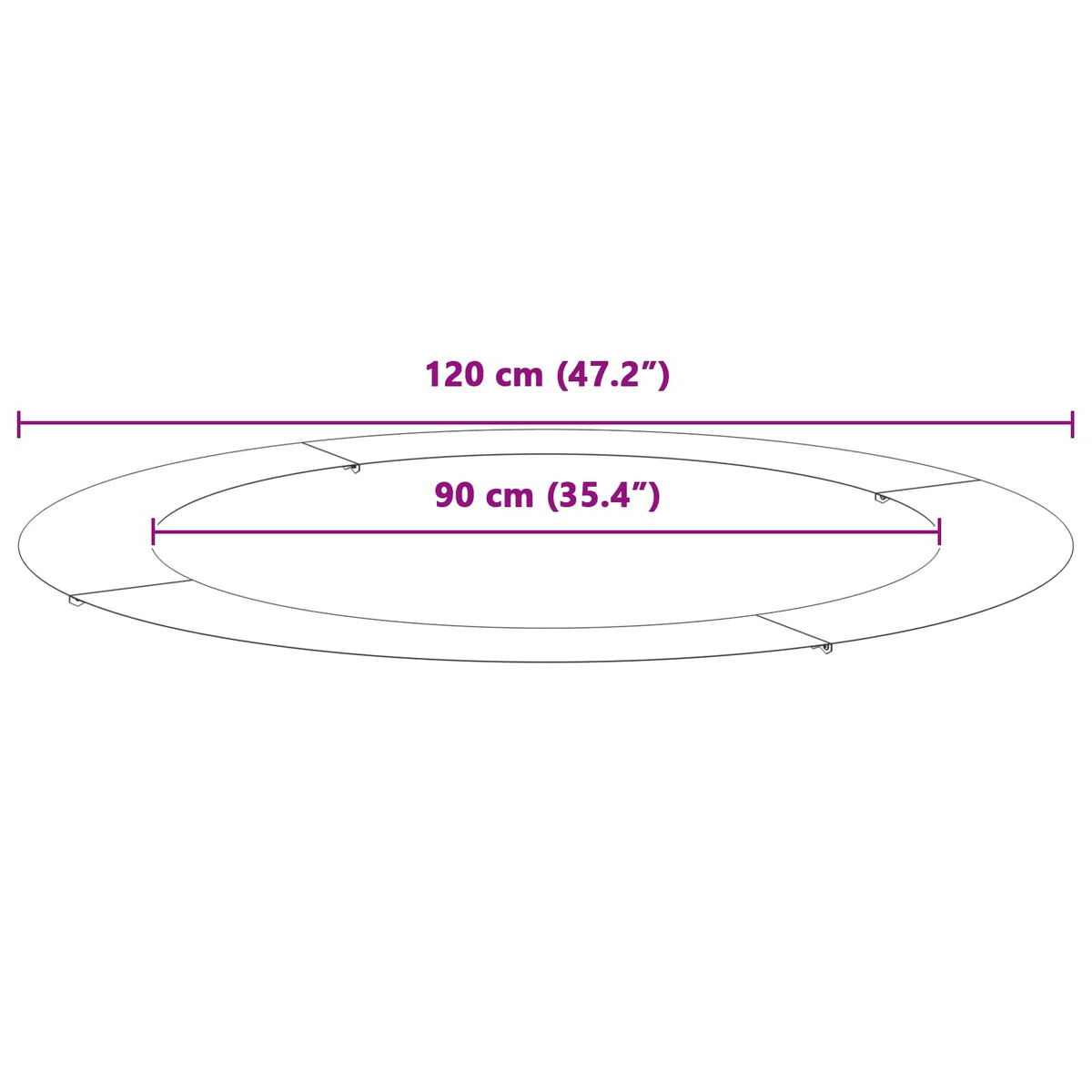 Adapté Pour Anneau D'arbre Plat Rouillé Ø90/