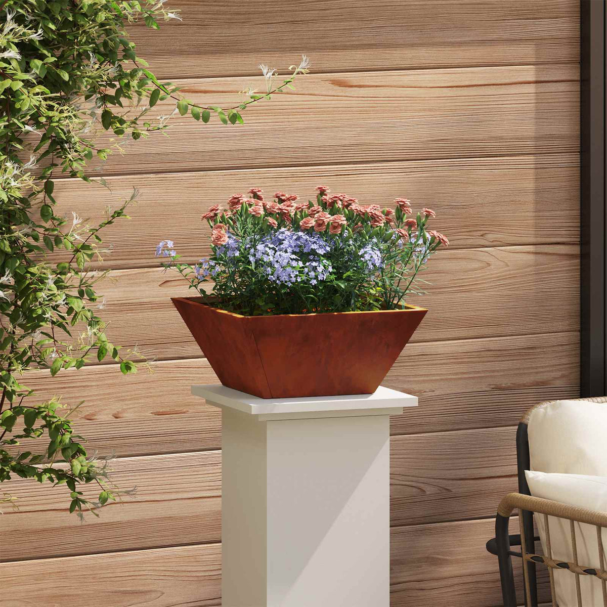 Cache-Pot De Jardin 5 Pc Rouillé