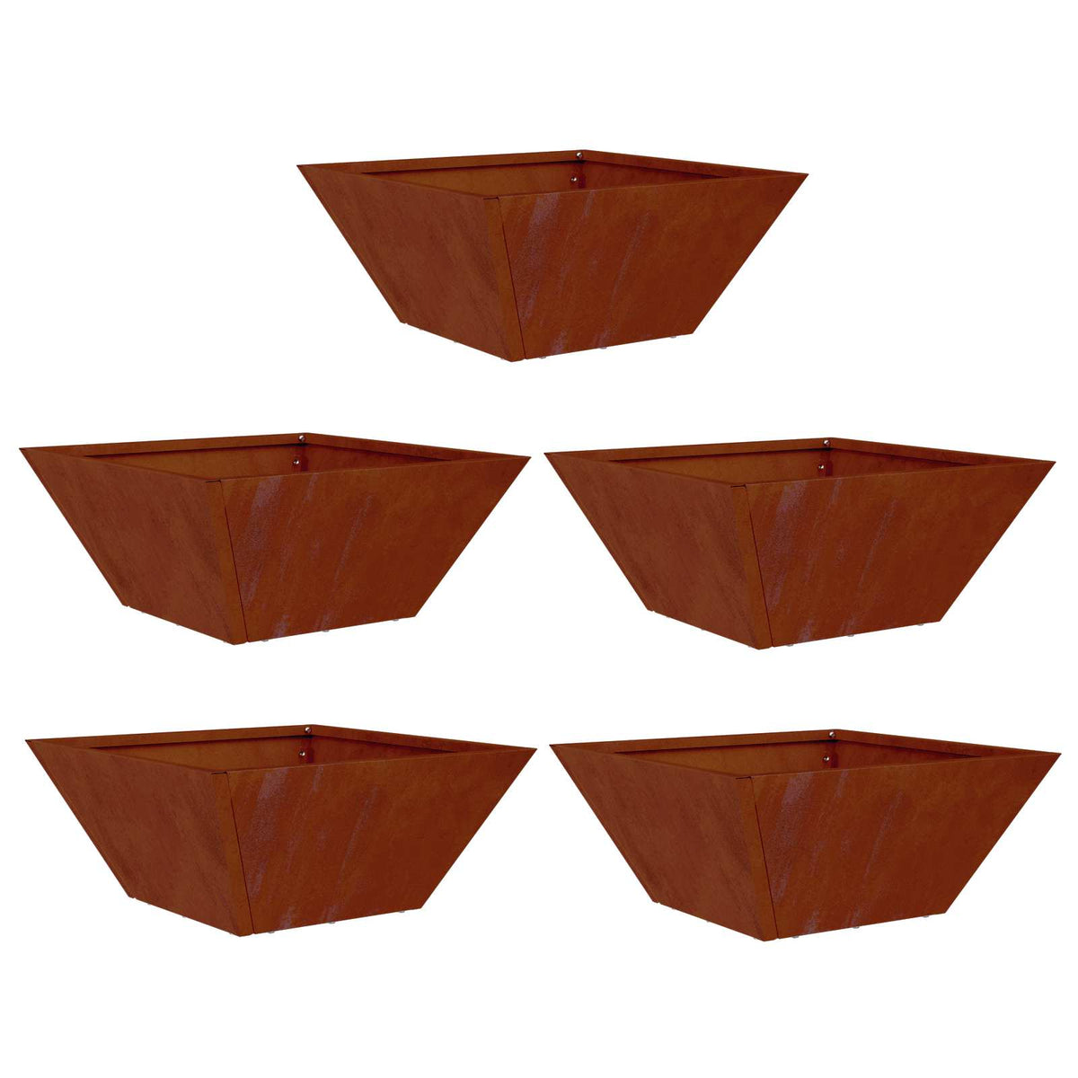 Cache-Pot De Jardin 5 Pc Rouillé