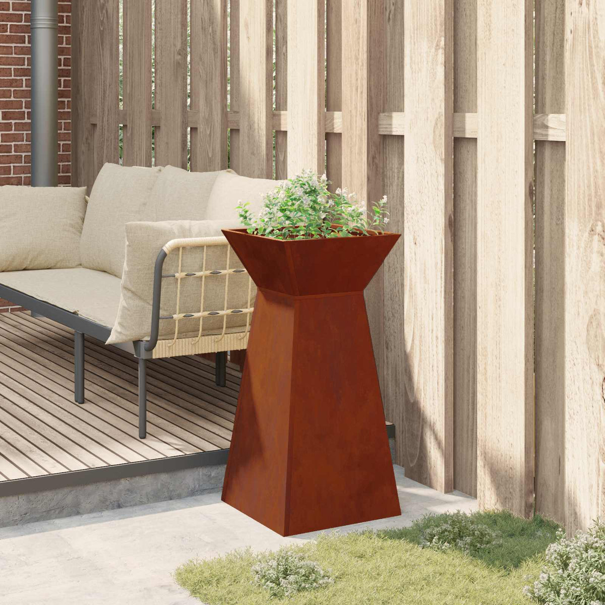 Jardinière À Pilier Rouillé