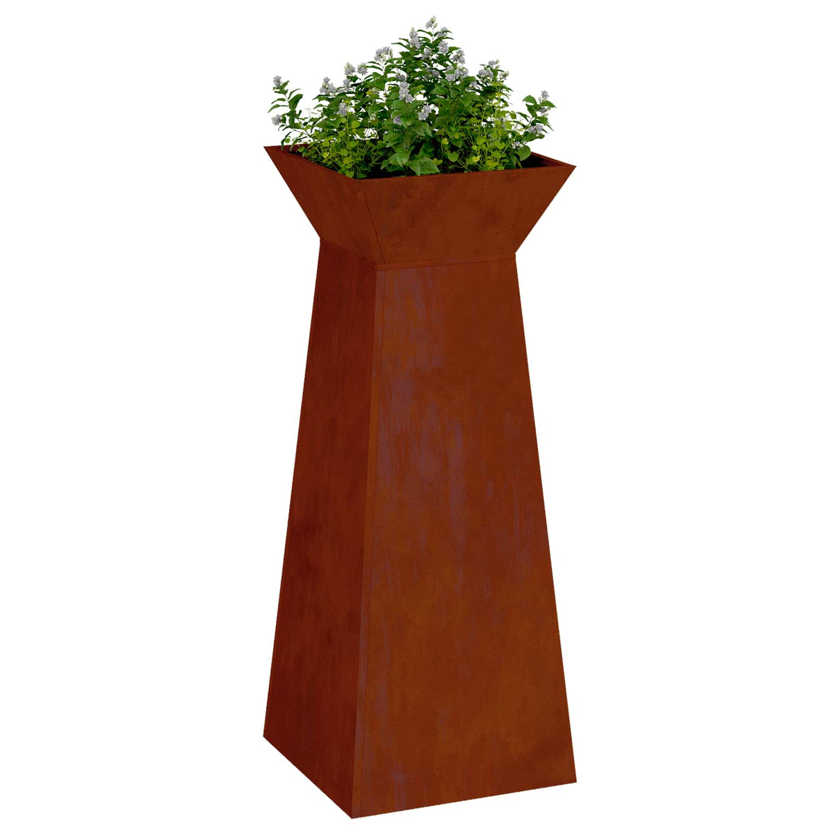 Jardinière À Pilier Rouillé 40 X 40 X 100 Cm