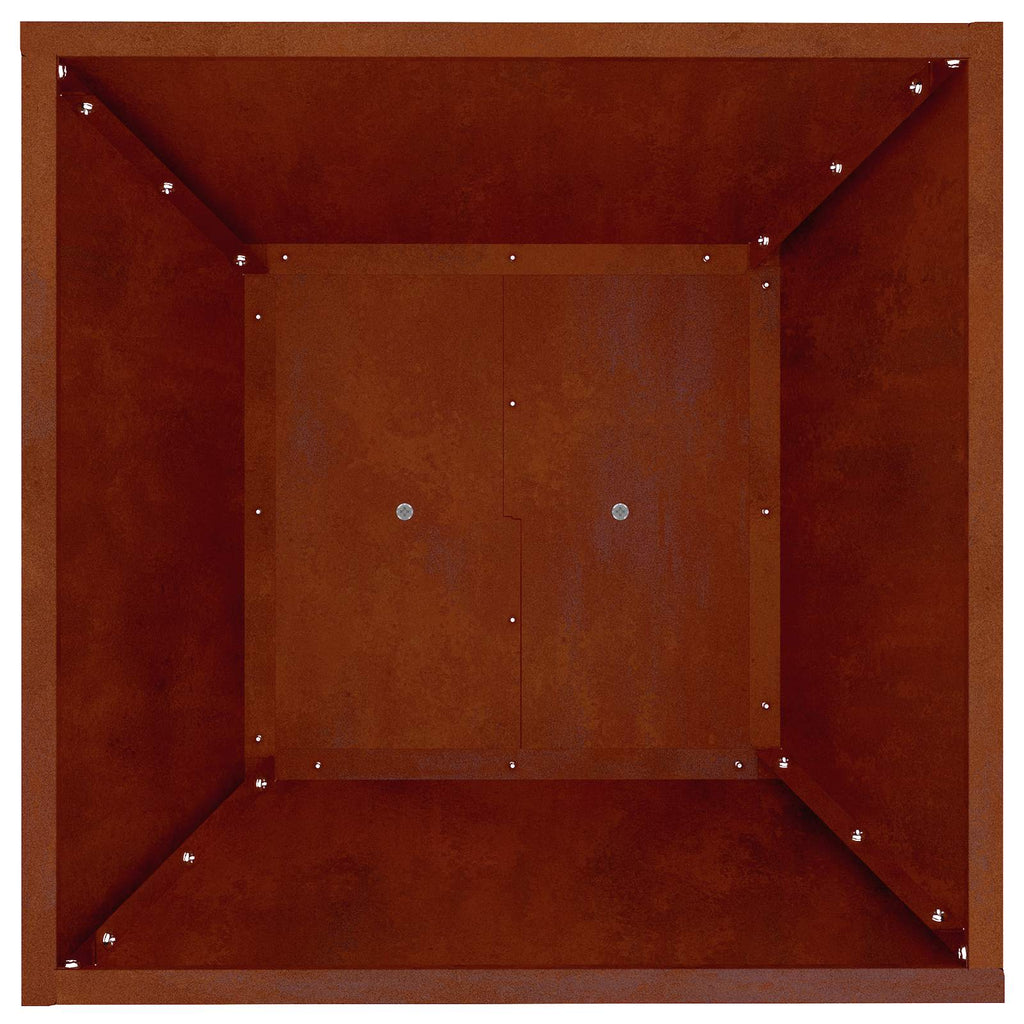 Jardinière À Pilier Rouillé 40 X 40 X 100 Cm