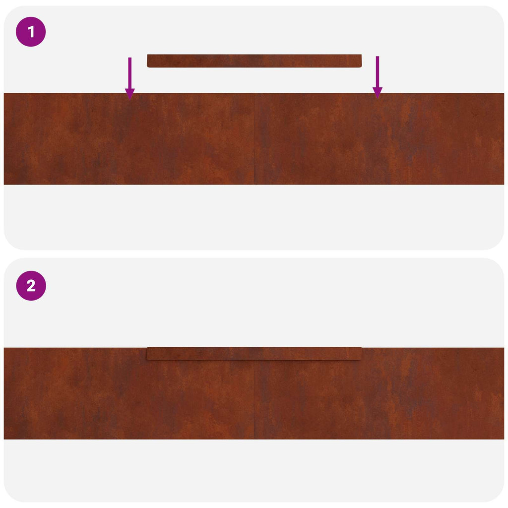 Bordure De Pelouse 4 Pc Acier Patiné Rouillé