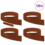 Bordure De Pelouse 4 Pc Acier Patiné Rouillé