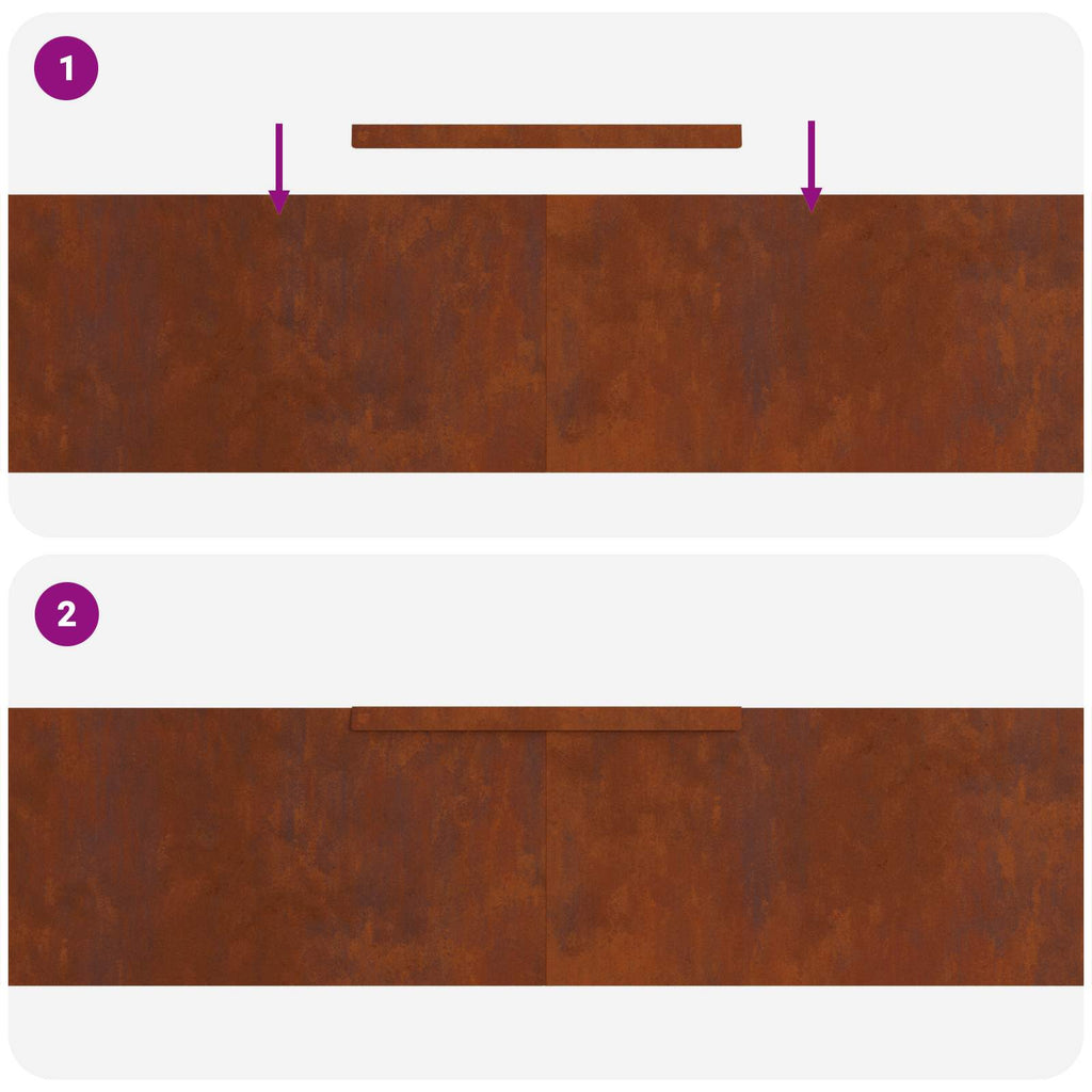Bordure De Pelouse Acier Patiné Rouillé