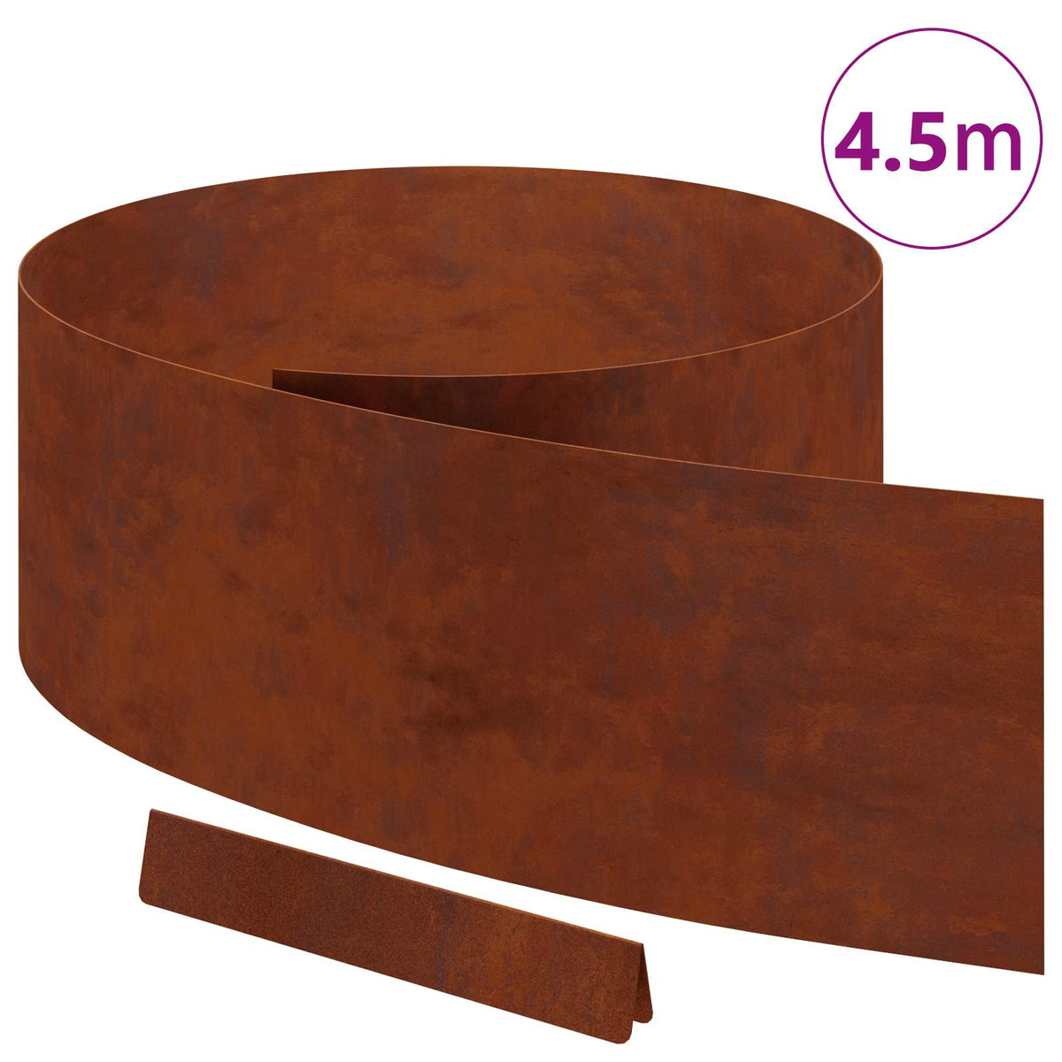 Bordure De Pelouse Acier Patiné Rouillé