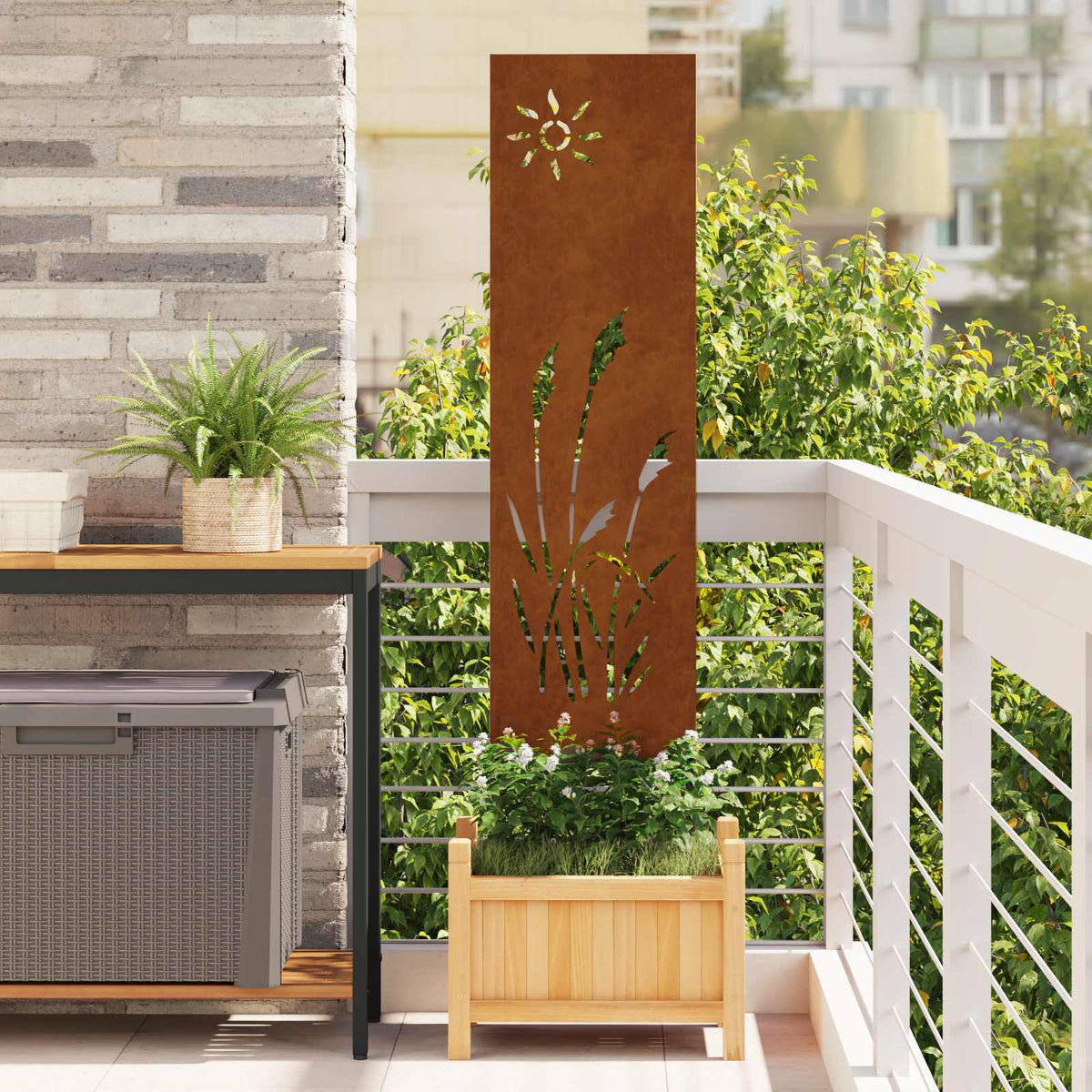 Écran De Confidentialité De Jardin Fretwork Rouillé