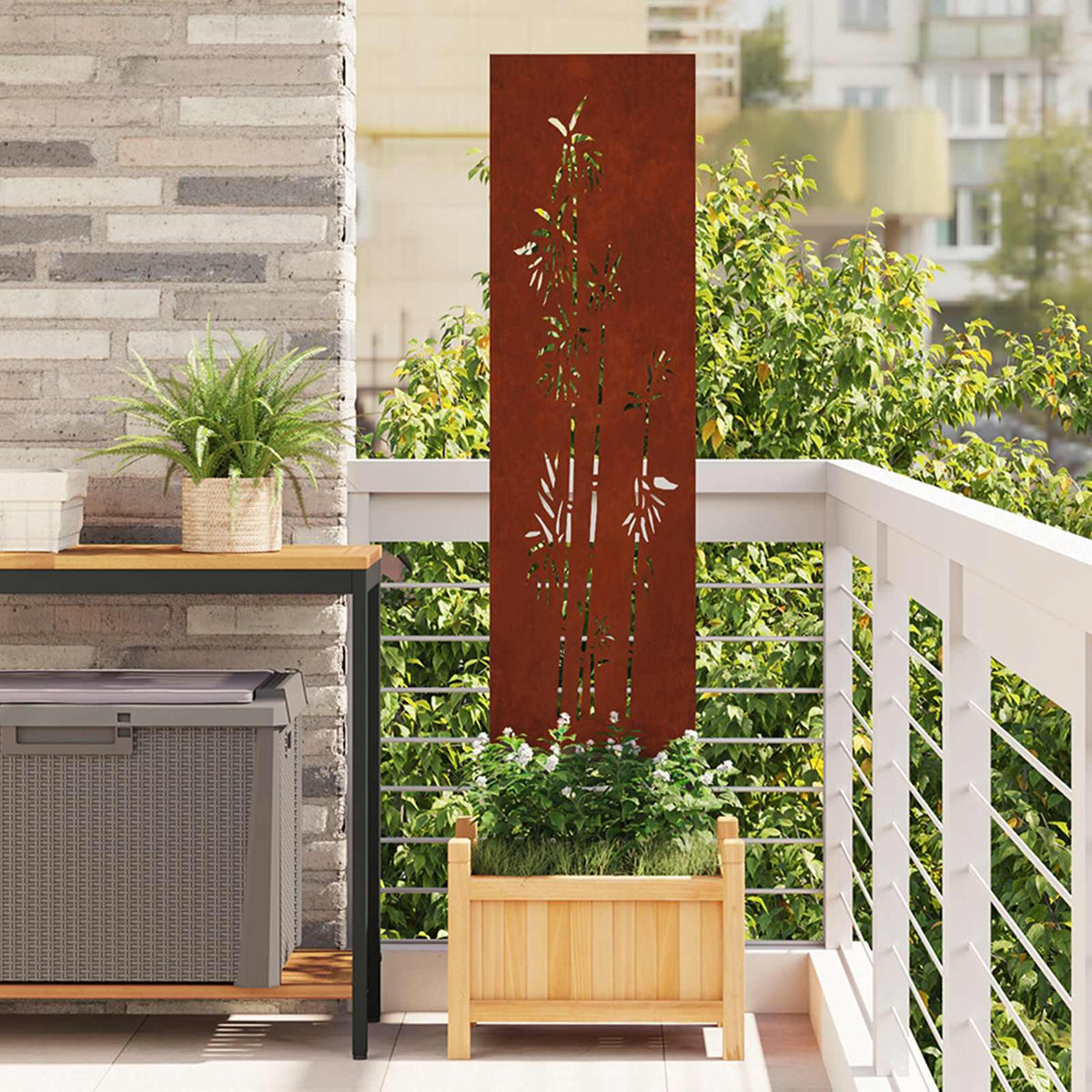 Écran De Confidentialité De Jardin Fretwork Rouillé