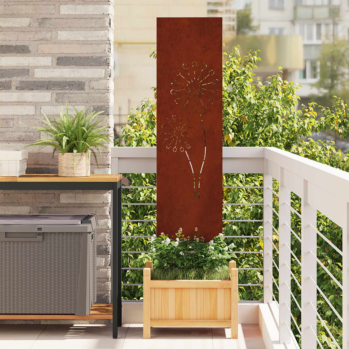 Écran De Confidentialité De Jardin Fretwork Rouillé