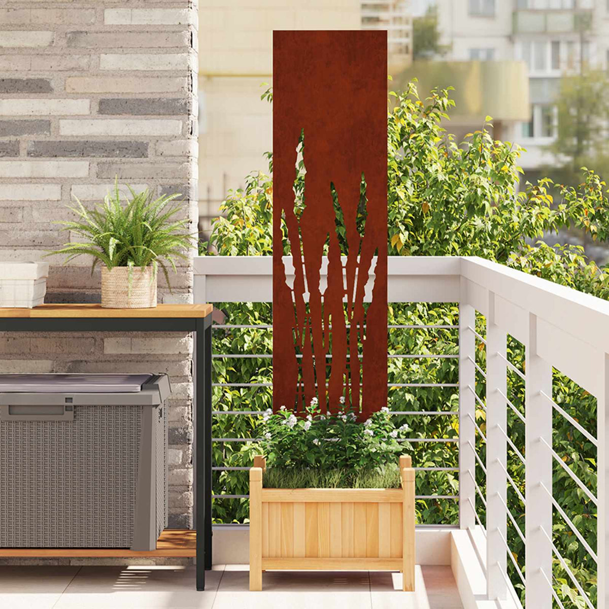 Écran De Confidentialité De Jardin Fretwork Rouillé