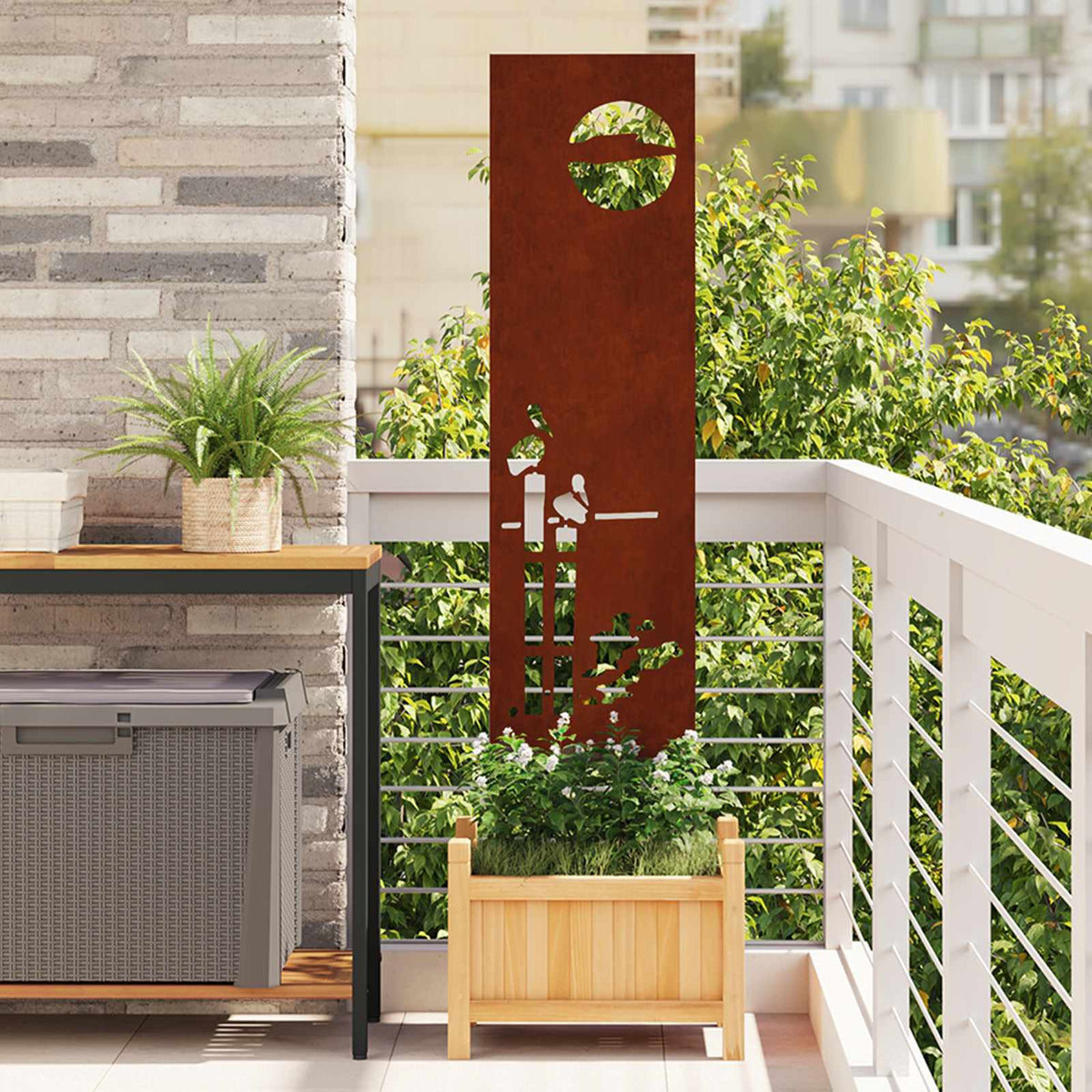 Écran De Confidentialité De Jardin Fretwork Rouillé