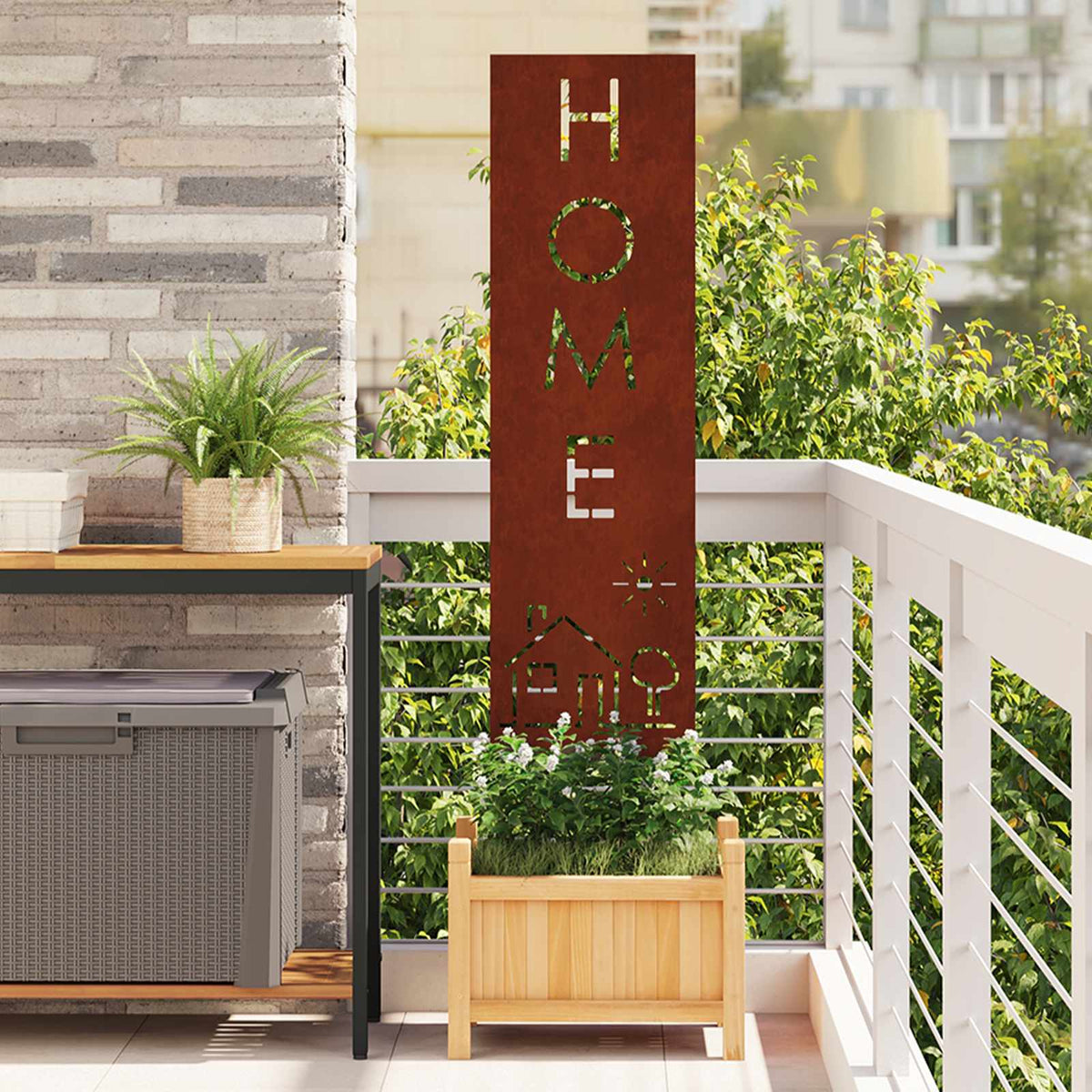 Écran De Confidentialité De Jardin Fretwork Rouillé