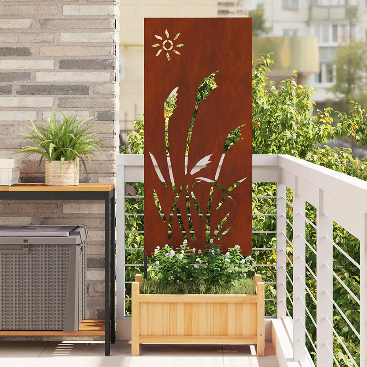 Écran De Confidentialité De Jardin Fretwork Rouillé