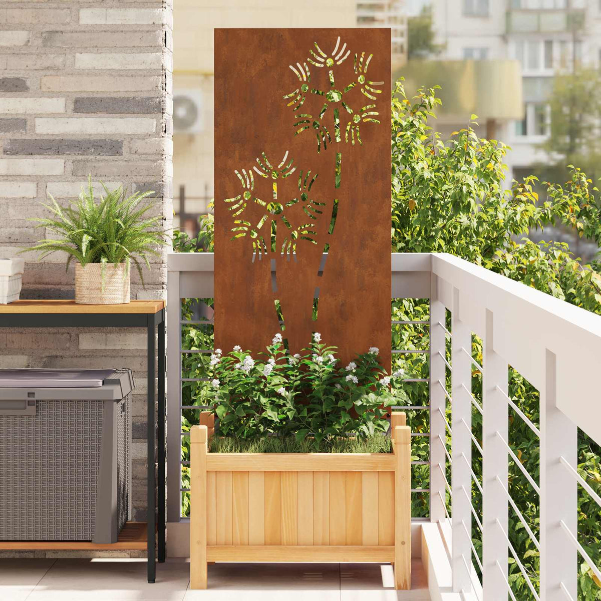Écran De Confidentialité De Jardin Fretwork Rouillé