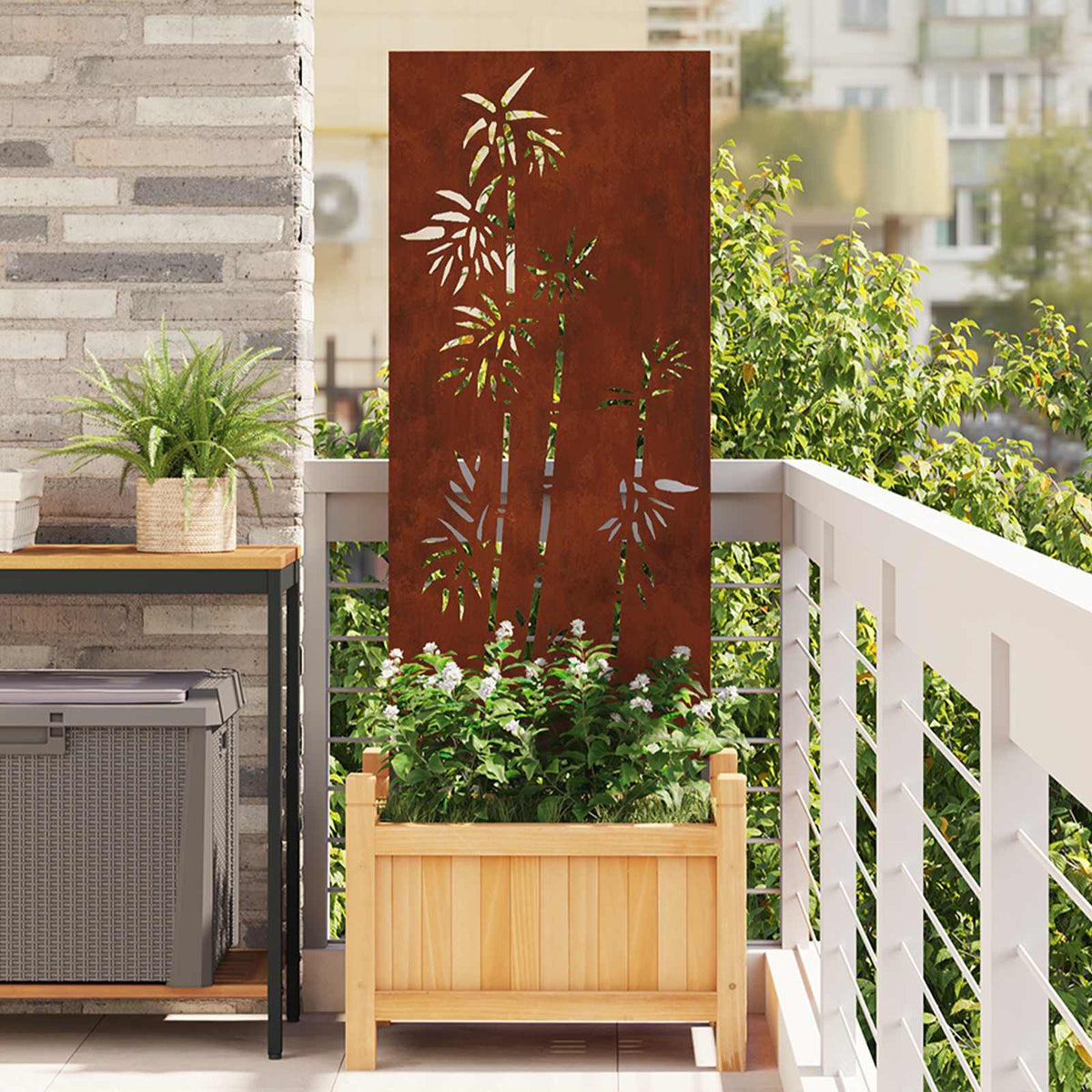 Écran De Confidentialité De Jardin Fretwork Rouillé