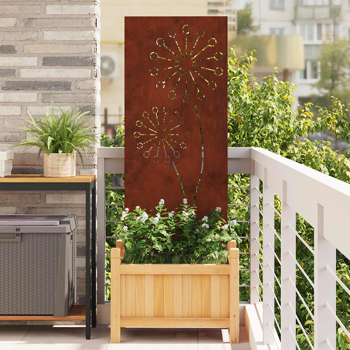Écran De Confidentialité De Jardin Fretwork Rouillé