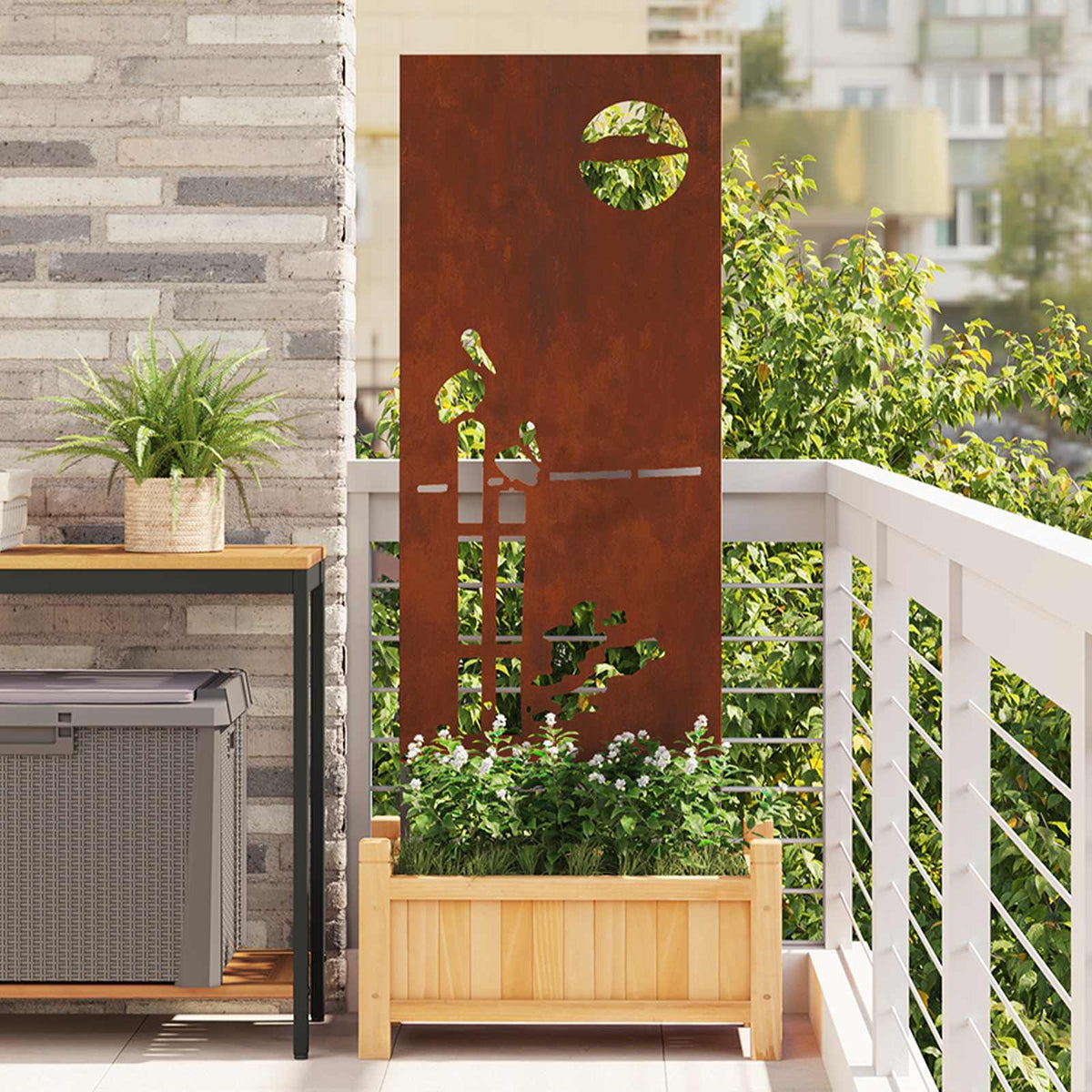 Écran De Confidentialité De Jardin Fretwork Rouillé