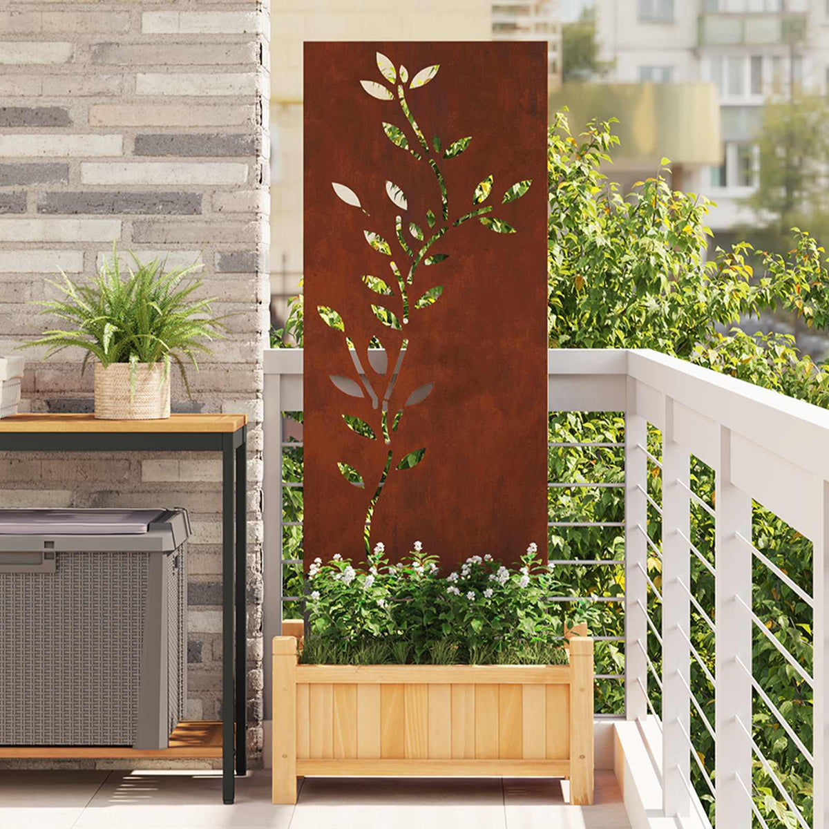 Écran De Confidentialité De Jardin Fretwork Rouillé