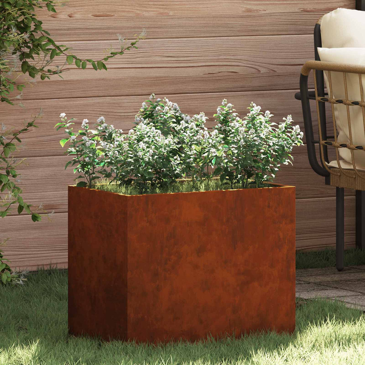 Cache-Pot De Jardin Rouillé