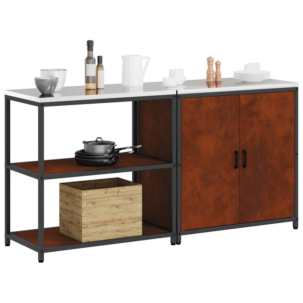 Ensemble De Rangement Cuisine Hattem 2 Pc Rouillé Acier