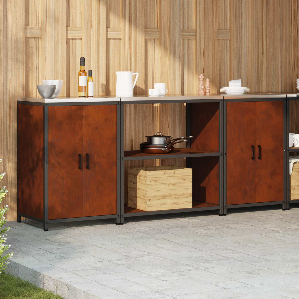 Ensemble De Rangement Cuisine Hattem 3 Pc Rouillé Acier