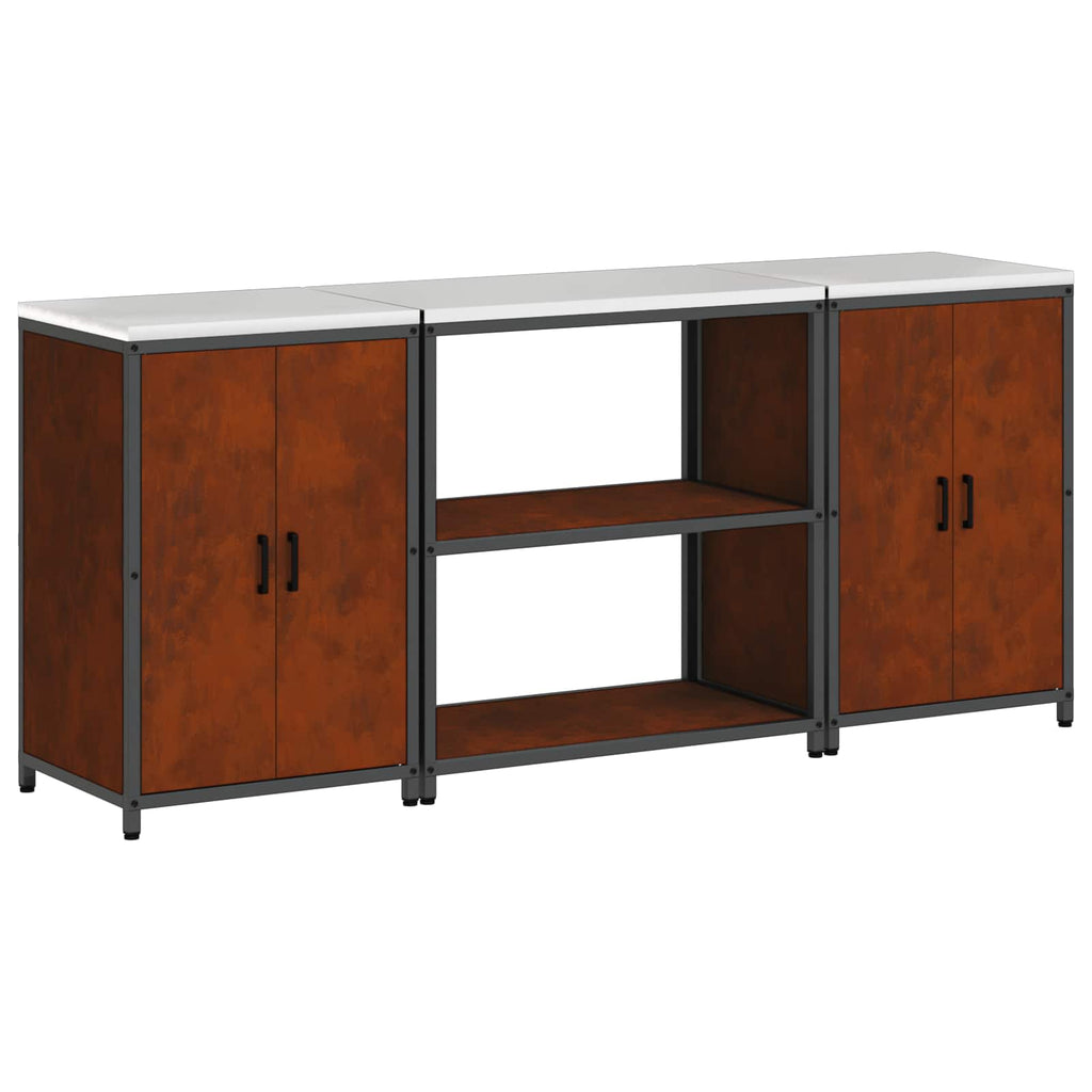 Ensemble De Rangement Cuisine Hattem 3 Pc Rouillé Acier
