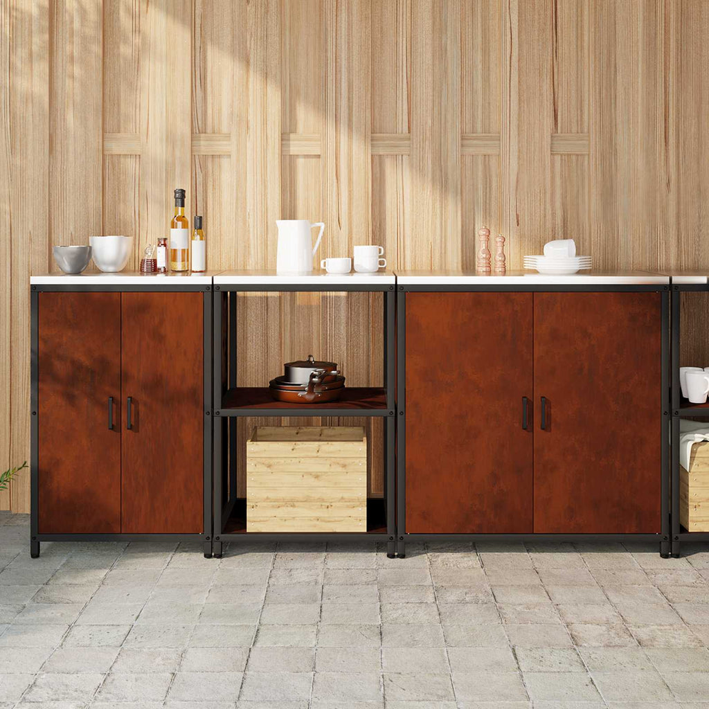Ensemble De Rangement Cuisine Hattem 3 Pc Rouillé Acier