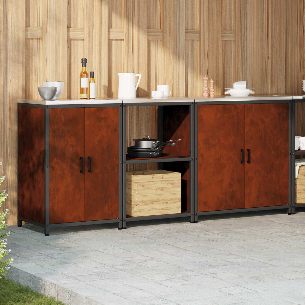 Ensemble De Rangement Cuisine Hattem 3 Pc Rouillé Acier