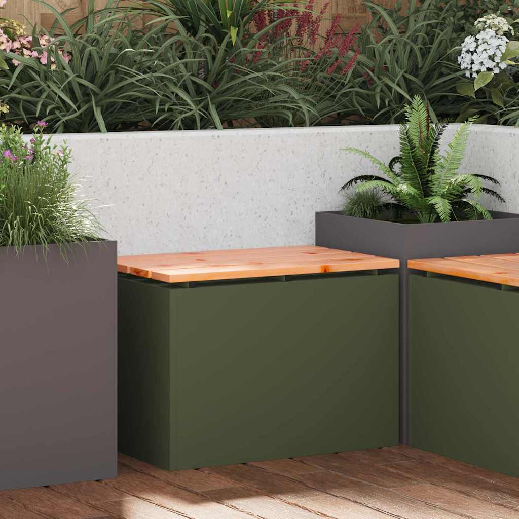 Banc De Jardin 1 -Seater Rouillé Carré