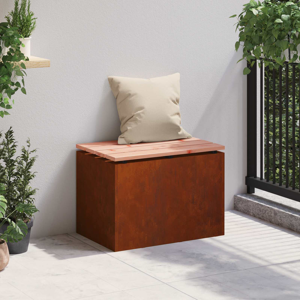 Banc De Jardin 1 -Seater Rouillé Rectangulaire