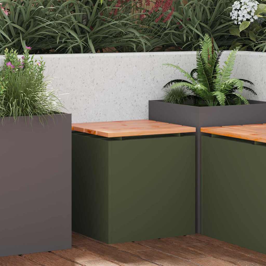 Banc De Jardin 1 -Seater Rouillé Carré