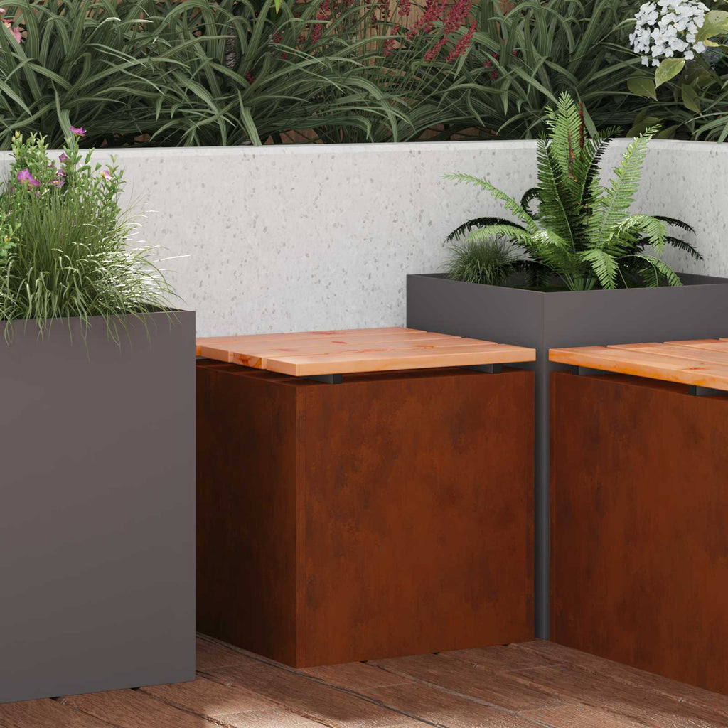 Banc De Jardin 1 -Seater Rouillé Rectangulaire