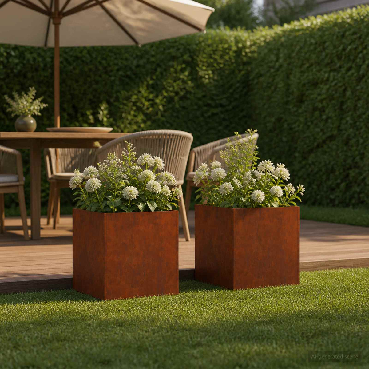 Jardinières 2 Pcs Acier Corten
