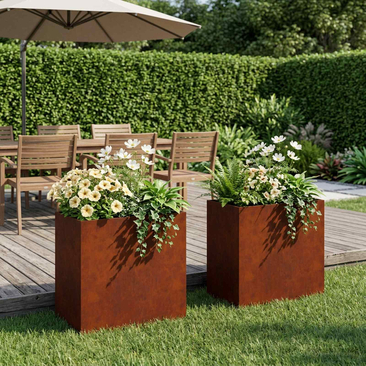 Jardinières 2 Pcs Acier Corten