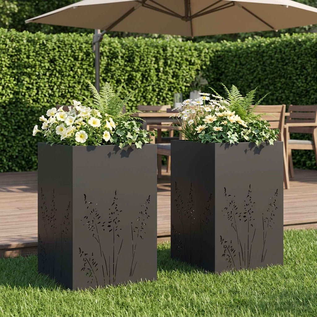 Cache-Pot De Jardin 2 Pc Rouillé