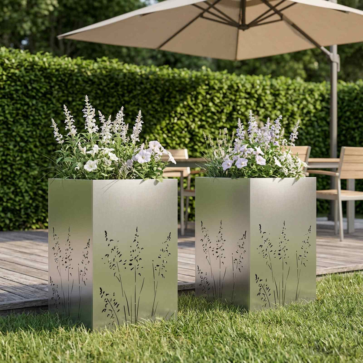 Cache-Pot De Jardin 2 Pc Rouillé