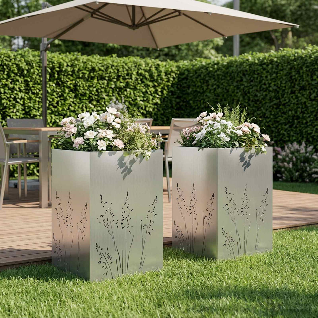 Cache-Pot De Jardin 2 Pc Rouillé