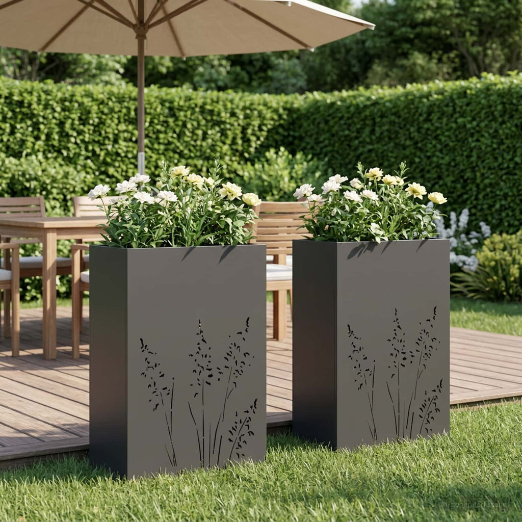 Cache-Pot De Jardin 2 Pc Rouillé