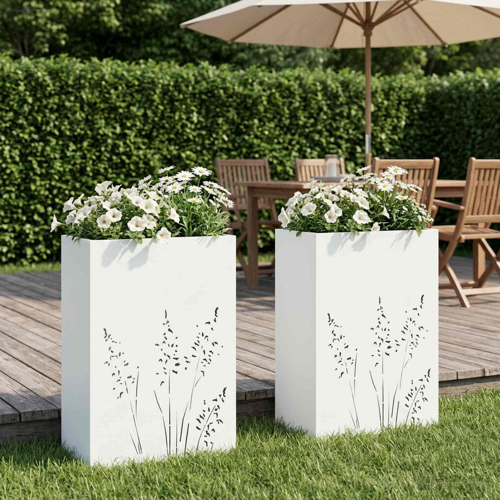 Cache-Pot De Jardin 2 Pc Rouillé