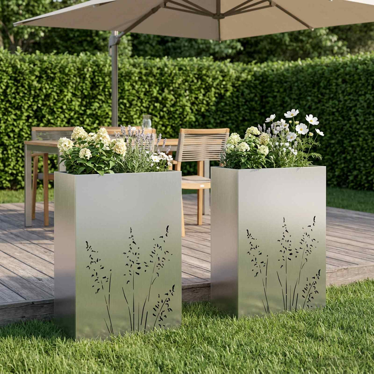 Cache-Pot De Jardin 2 Pc Rouillé