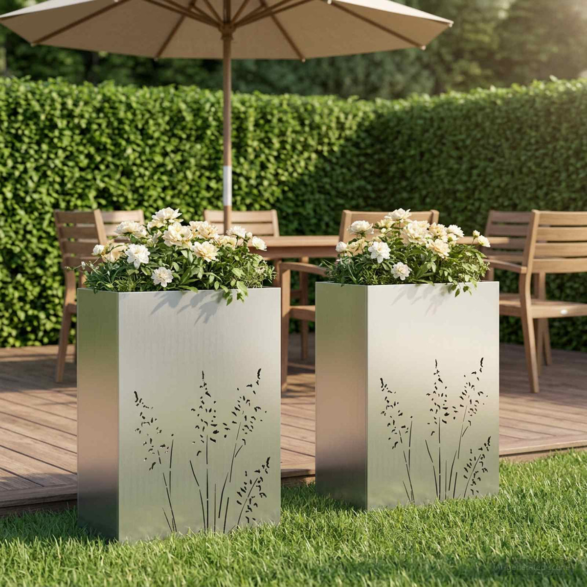 Cache-Pot De Jardin 2 Pc Rouillé