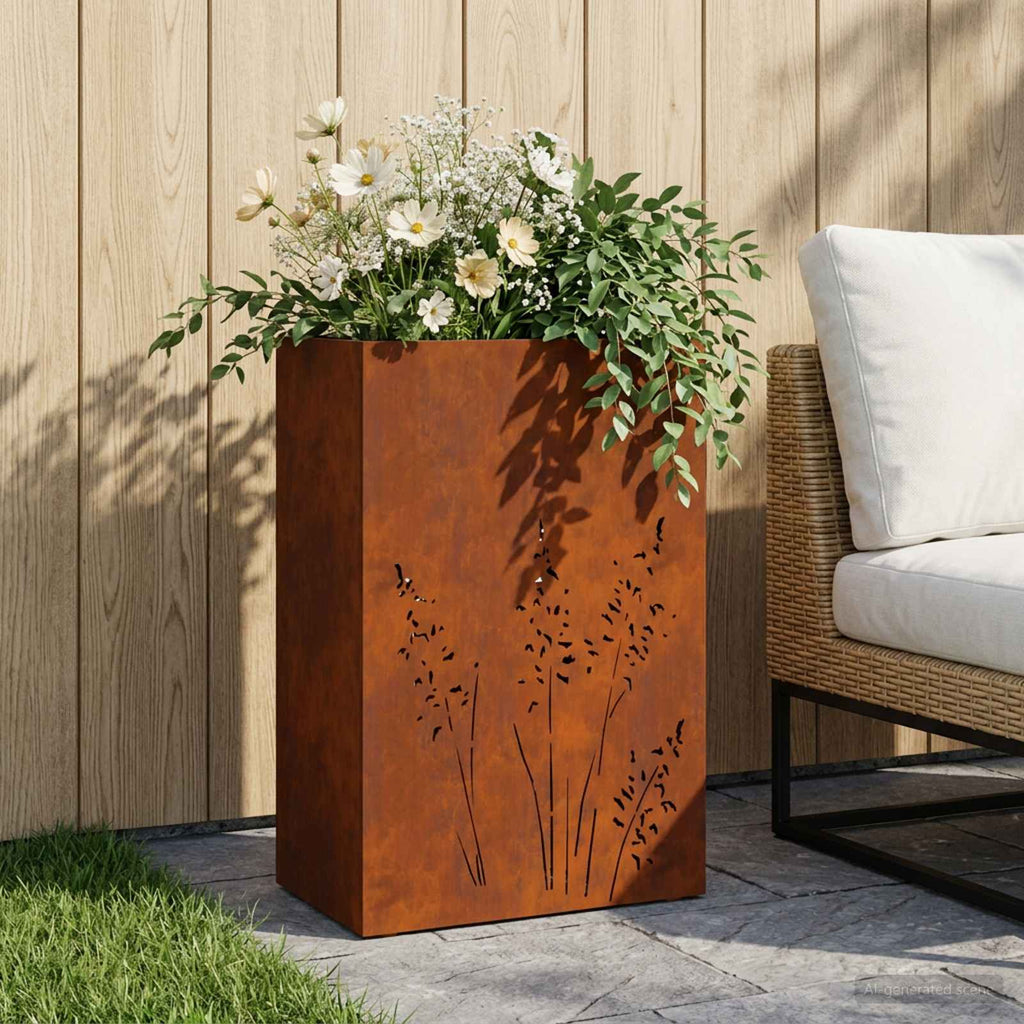 Cache-Pot De Jardin 2 Pc Rouillé