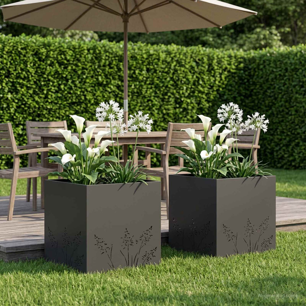 Cache-Pot De Jardin 2 Pc Rouillé