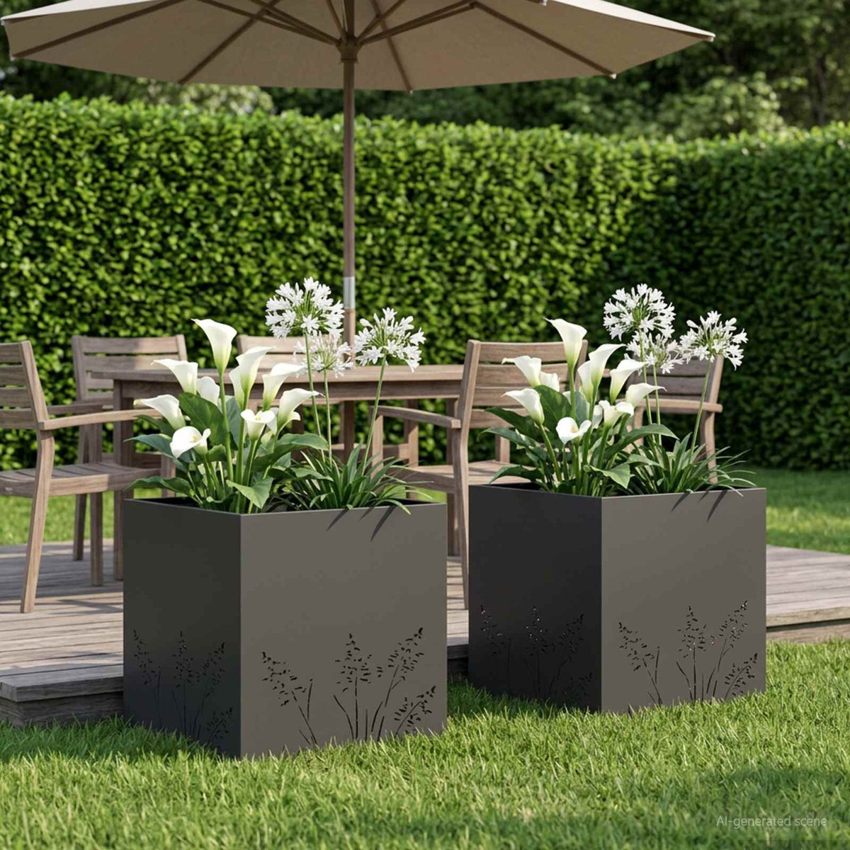 Cache-Pot De Jardin 2 Pc Rouillé