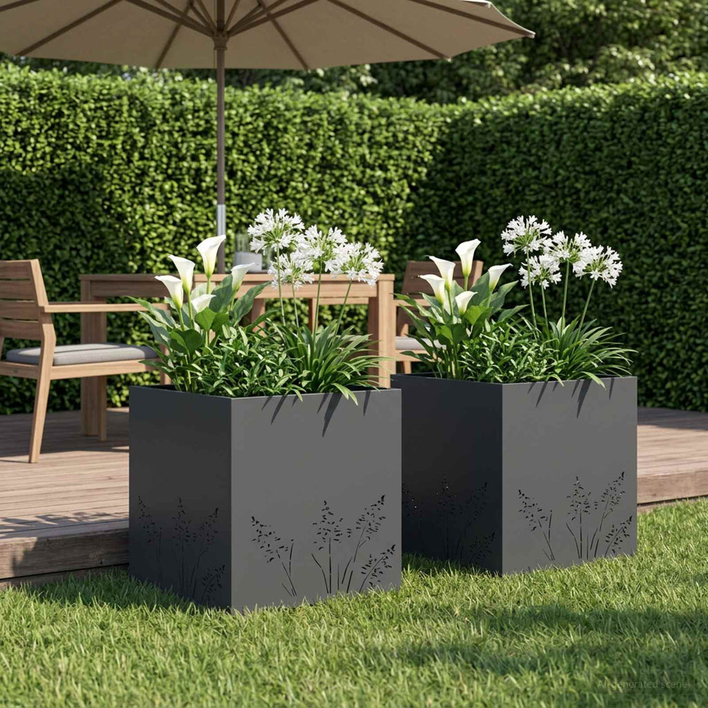Cache-Pot De Jardin 2 Pc Rouillé