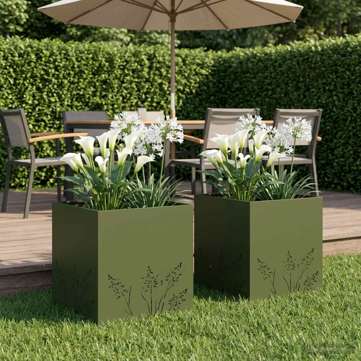 Cache-Pot De Jardin 2 Pc Rouillé