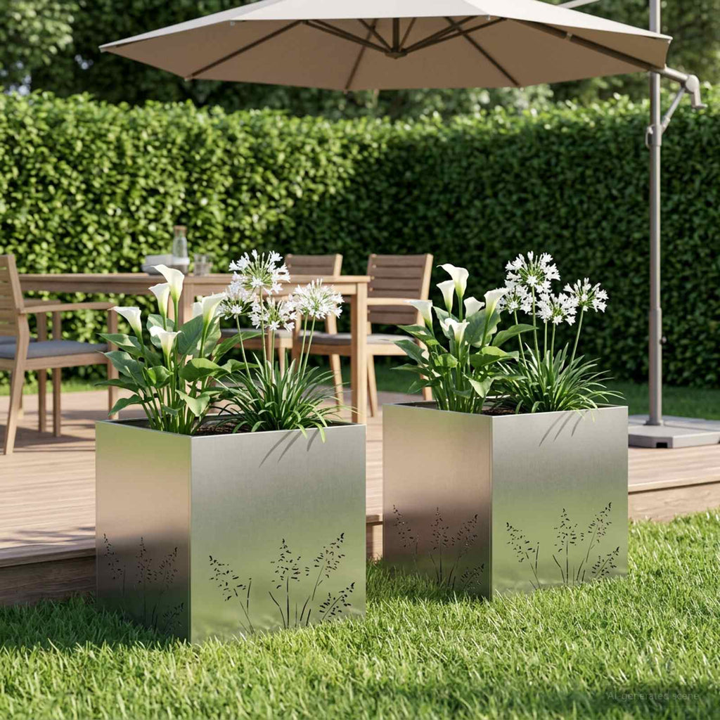 Cache-Pot De Jardin 2 Pc Rouillé